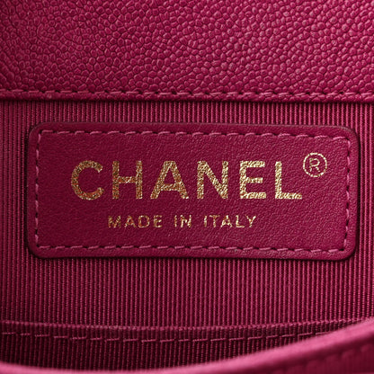 Chanel Caviar Quilted North South Boy Flap Fuchsia 6 of 12