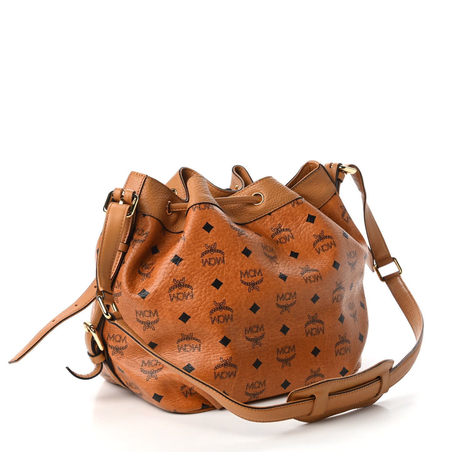 Visetos Essential Drawstring Bucket Bag Cognac
