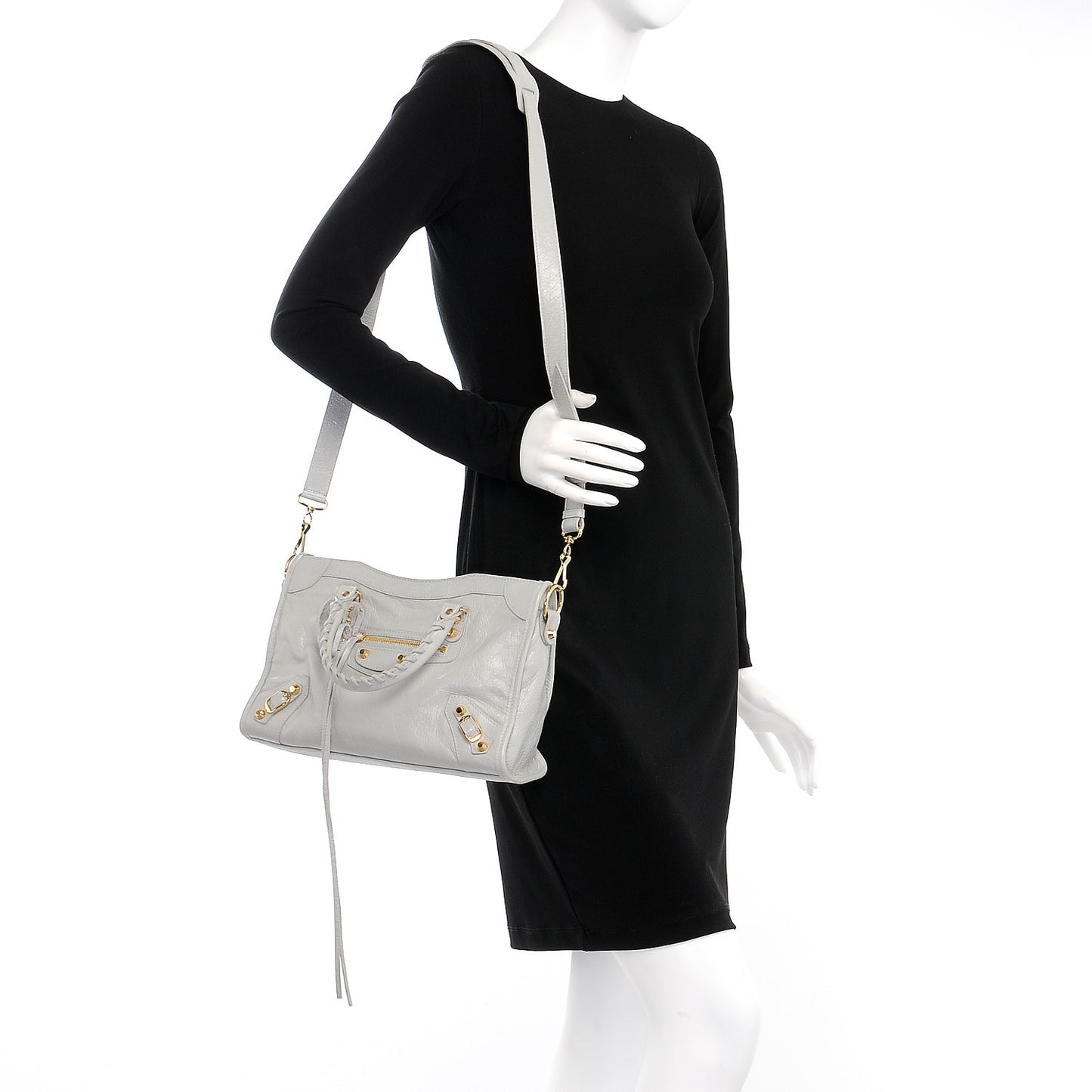 Agneau Classic Gold Hardware S City Gris Nuage