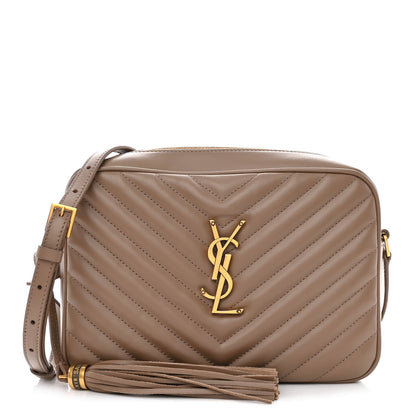 Saint Laurent Calfskin Matelasse Monogram Lou Camera Bag Taupe 1 of 11