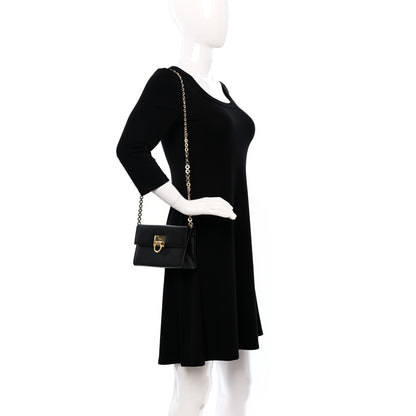 Salvatore Ferragamo Calfskin Gancini Chain Crossbody Black 3 of 8