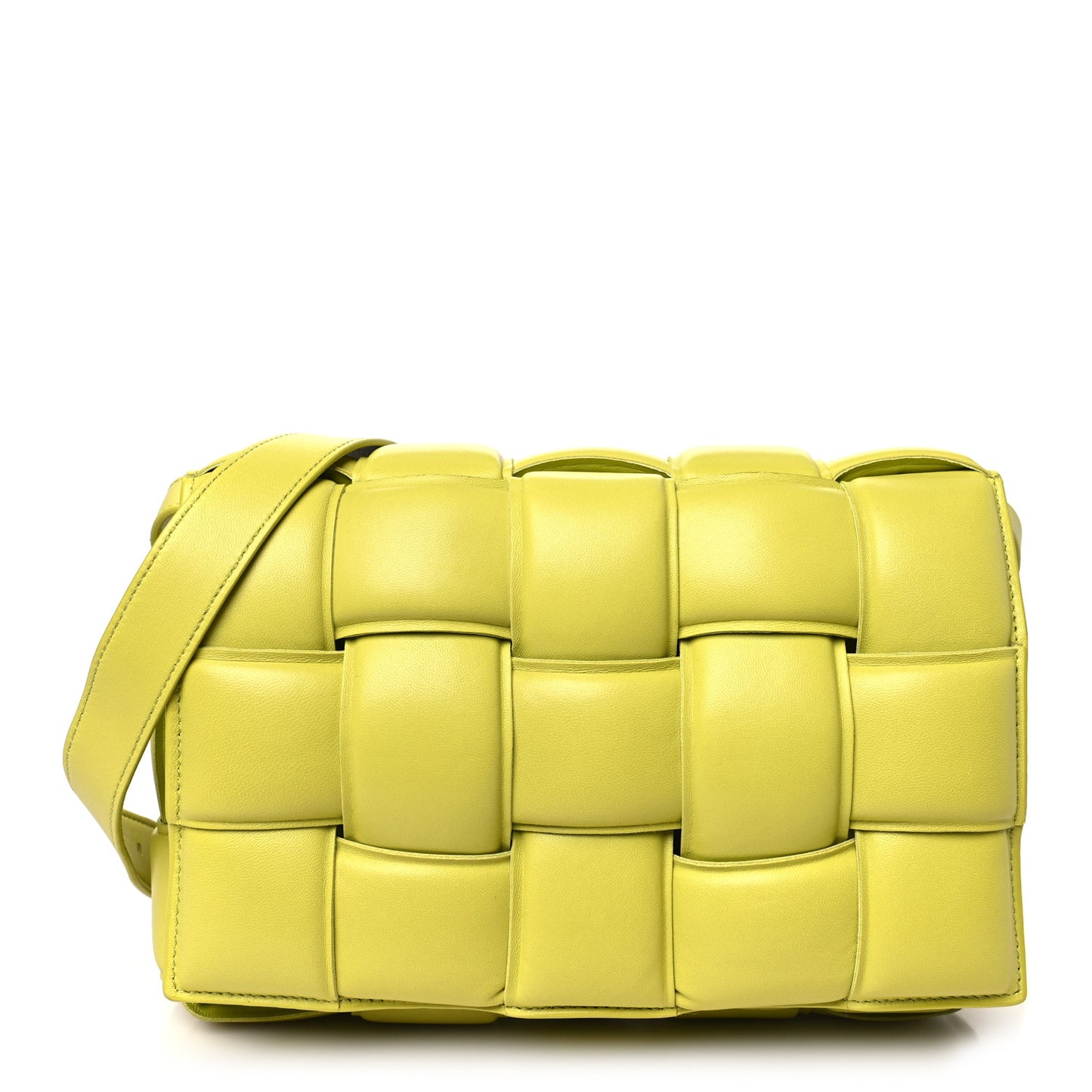 Nappa Maxi Intreccio Padded Cassette Crossbody Bag Kiwi