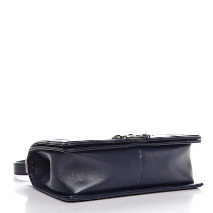 Chanel Calfskin Quilted Medium Boy Flap Navy Blue 4 of 11