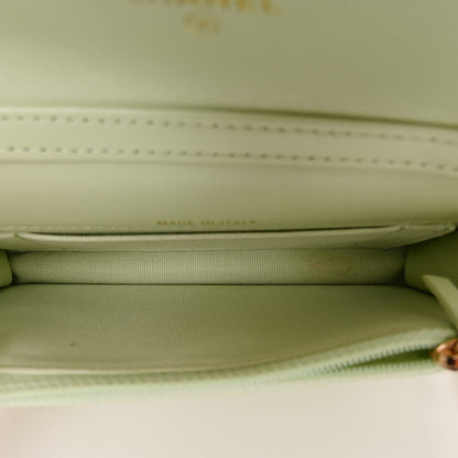 Chanel Lambskin Quilted 19 Clutch With Chain Light Green 5 of 13