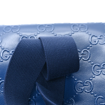 Gucci Calfskin GG Tennis Embossed Medium Wristlet Messenger Bag Intense Metal Blue 12 of 12