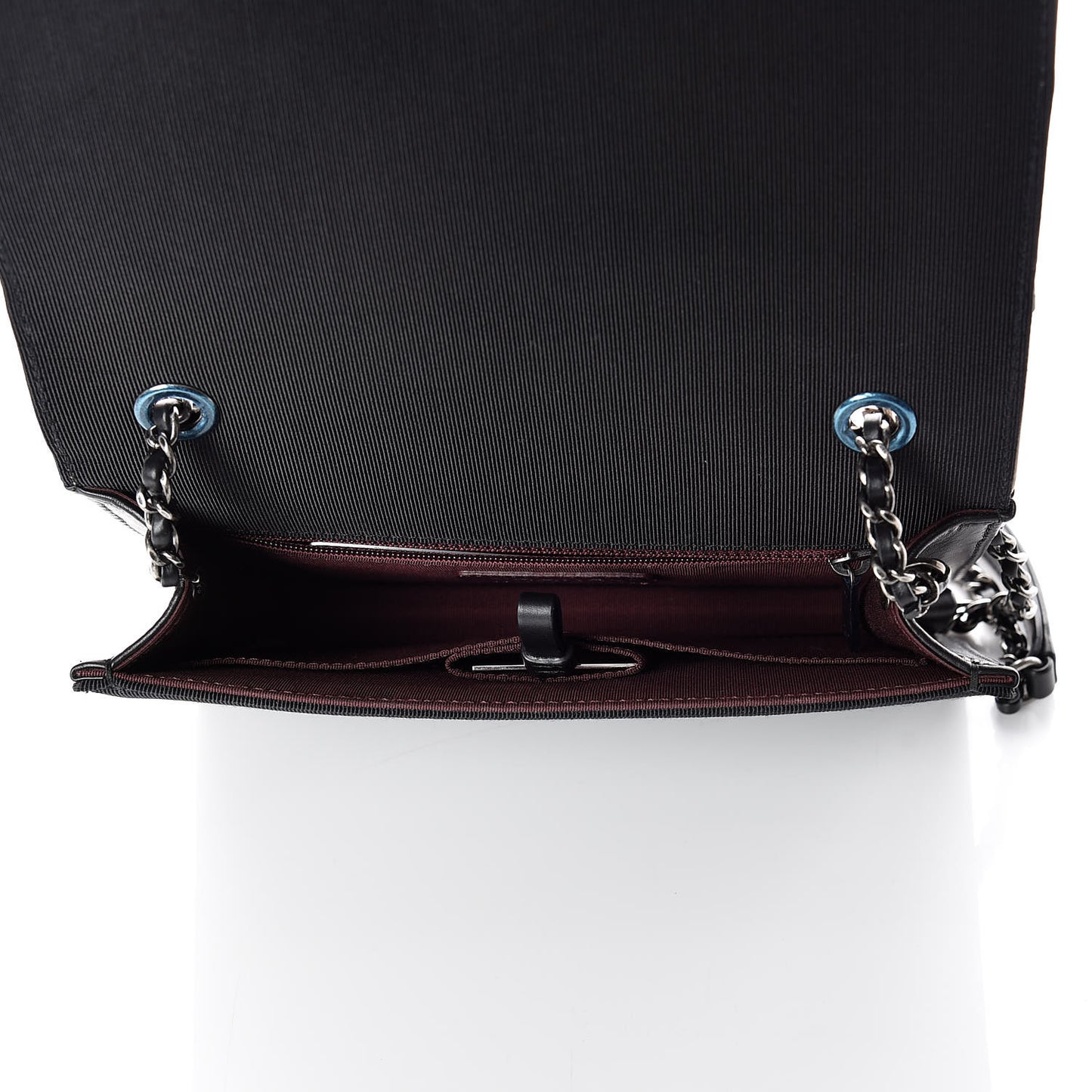 Calfskin Quilted Small Ballerine Flap Black Beige