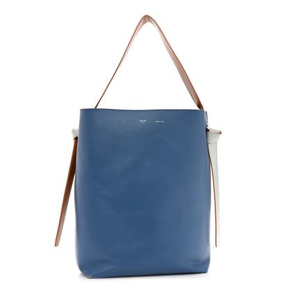 Celine Shiny Smooth Calfskin Small Twisted Cabas Washed Blue Black 3 of 16