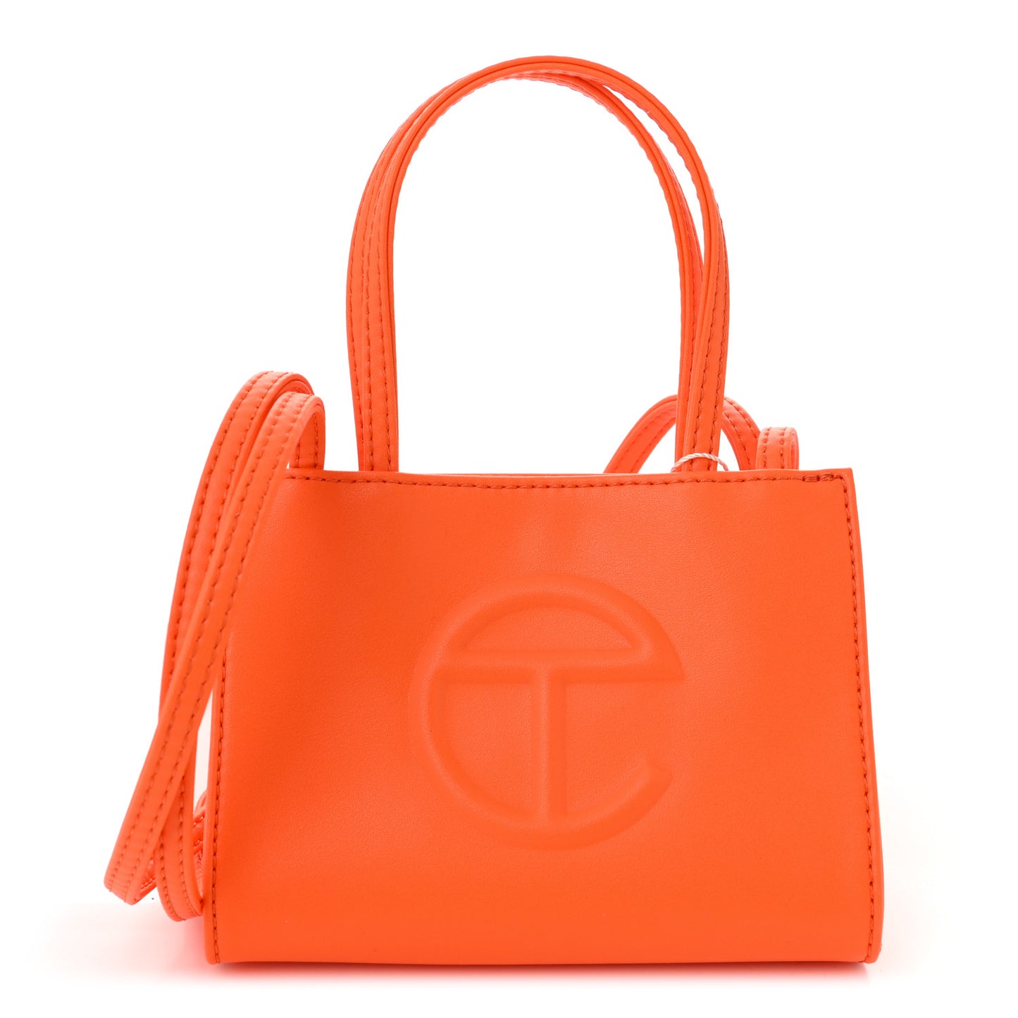 Vegan Leather Small Shopping Bag Orange
