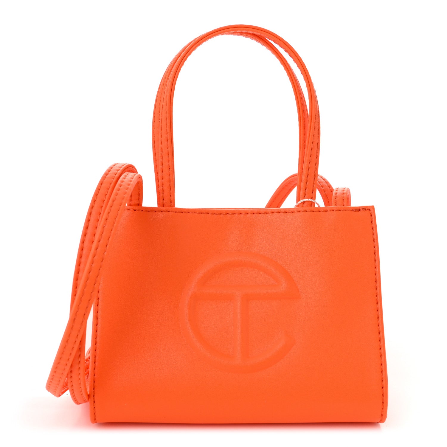 Telfar Vegan Leather Small Shopping Bag Orange 1 of 10