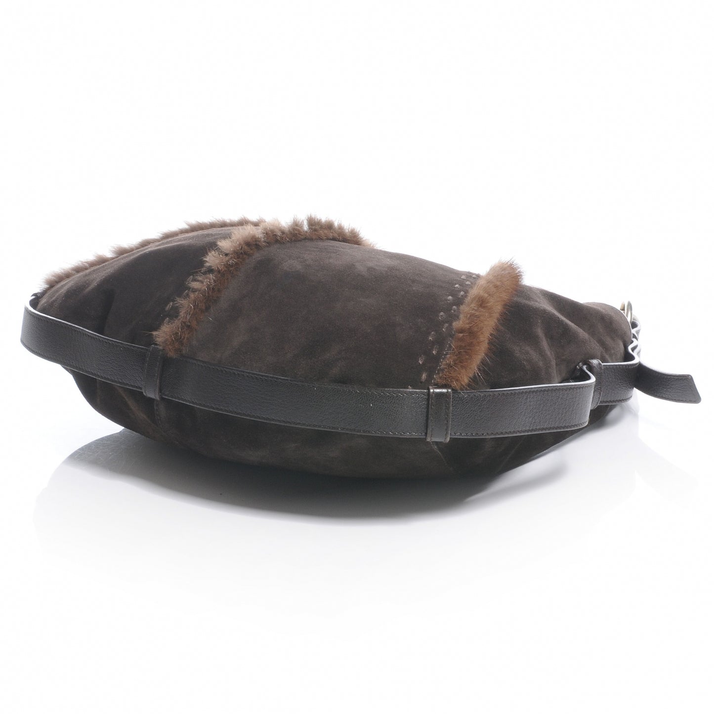 Suede and Mink Mombasa Horn Hobo Brown