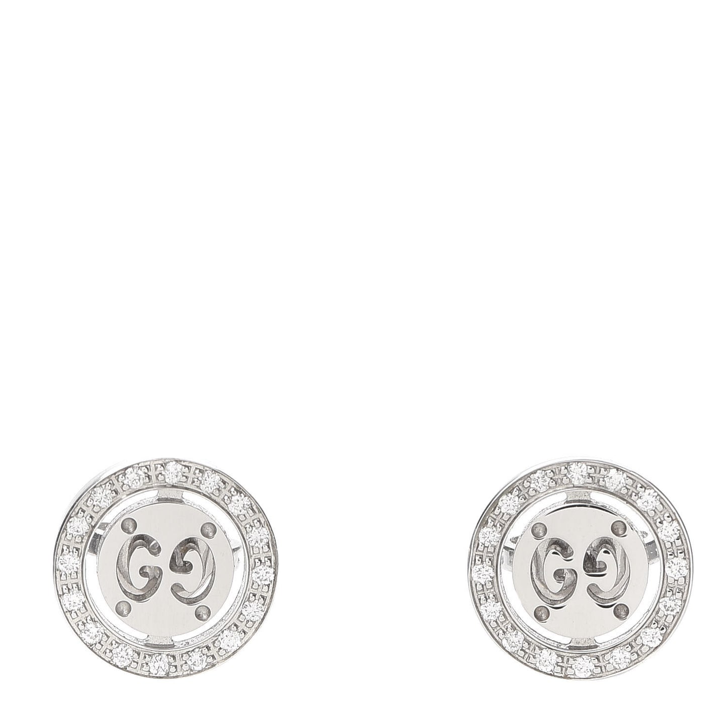 18K White Gold Diamond Icon Twirl Stud Earrings