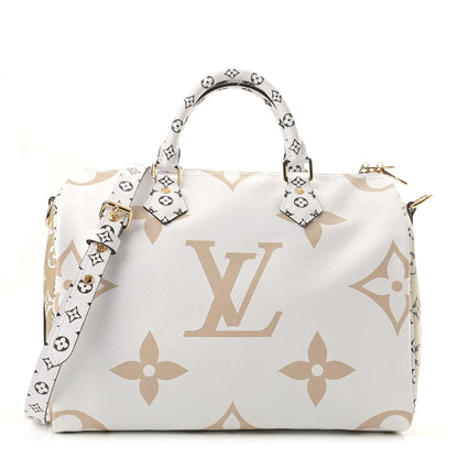 Louis Vuitton Monogram Giant Speedy Bandouliere 30 Kaki Beige 1 of 9