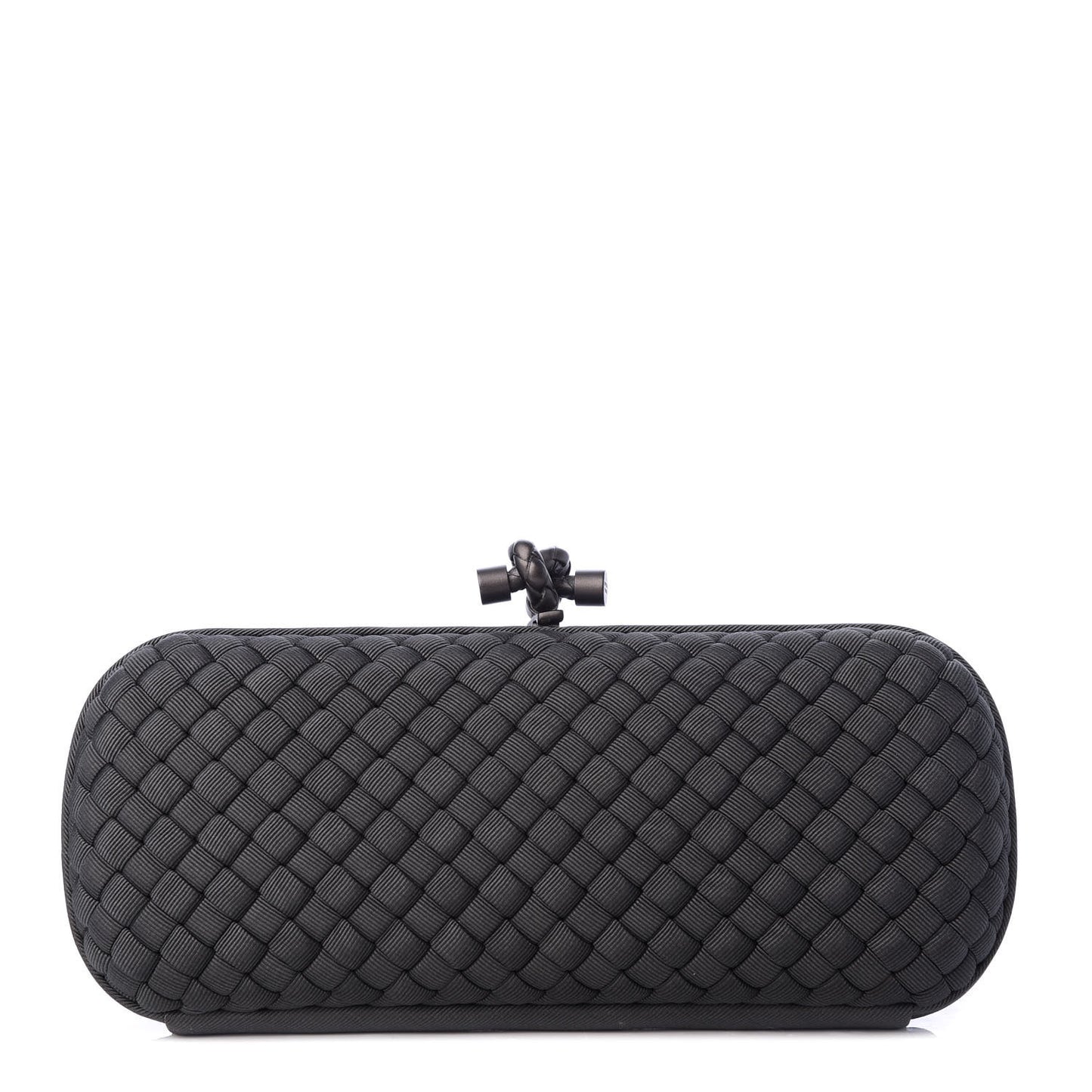 Silk Faille Intrecciato Knot Clutch Grey
