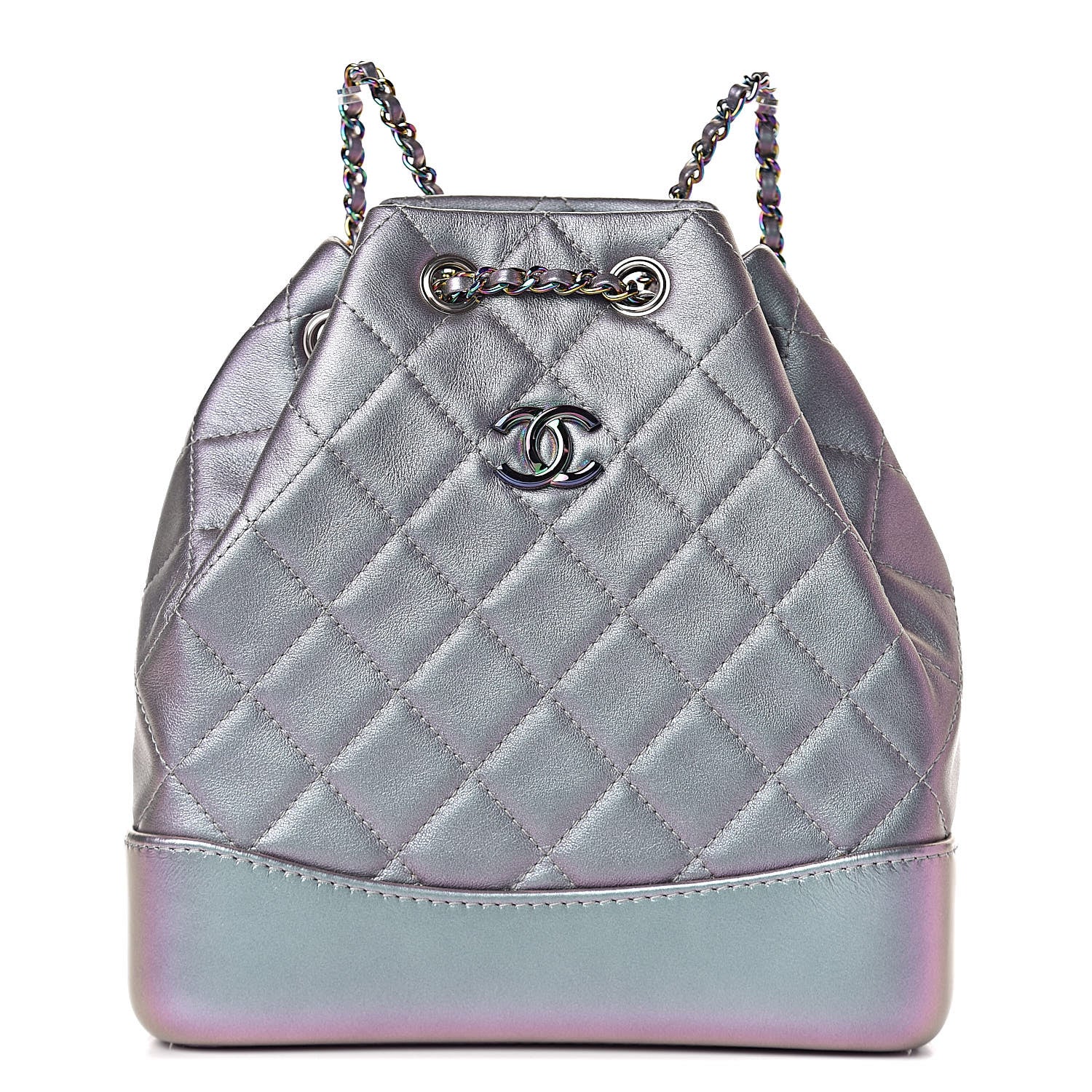 Chanel Iridescent Lambskin Calfskin Small Quilted Gabrielle Backpack Light Purple 1 of 12