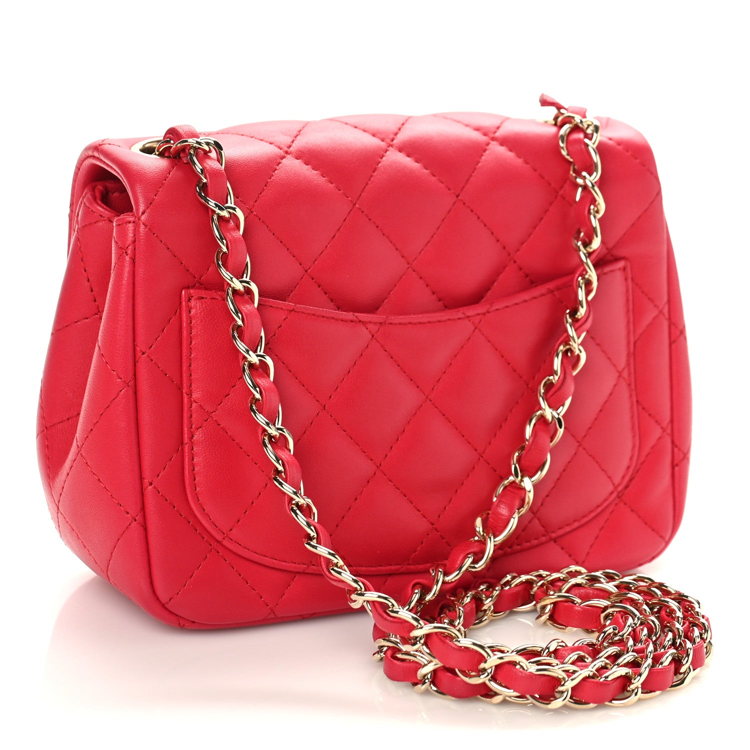 Chanel Lambskin Quilted Mini Square Flap Red 3 of 9