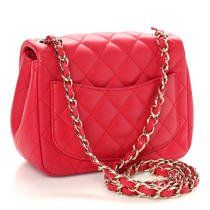 Chanel Lambskin Quilted Mini Square Flap Red 3 of 9
