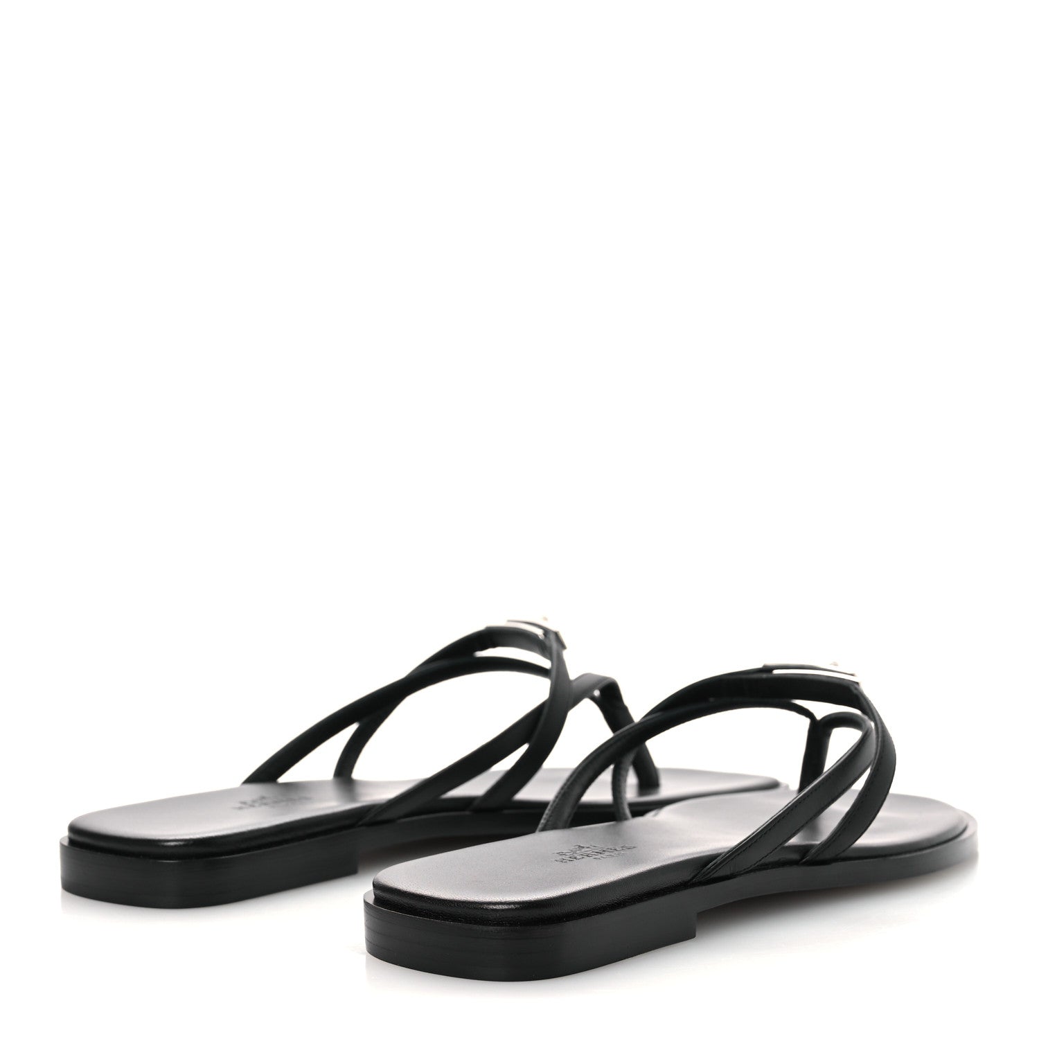 Hermes Calfskin Miss Sandals 37.5 Black 5 of 10