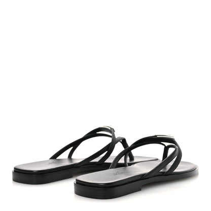 Hermes Calfskin Miss Sandals 37.5 Black 5 of 10