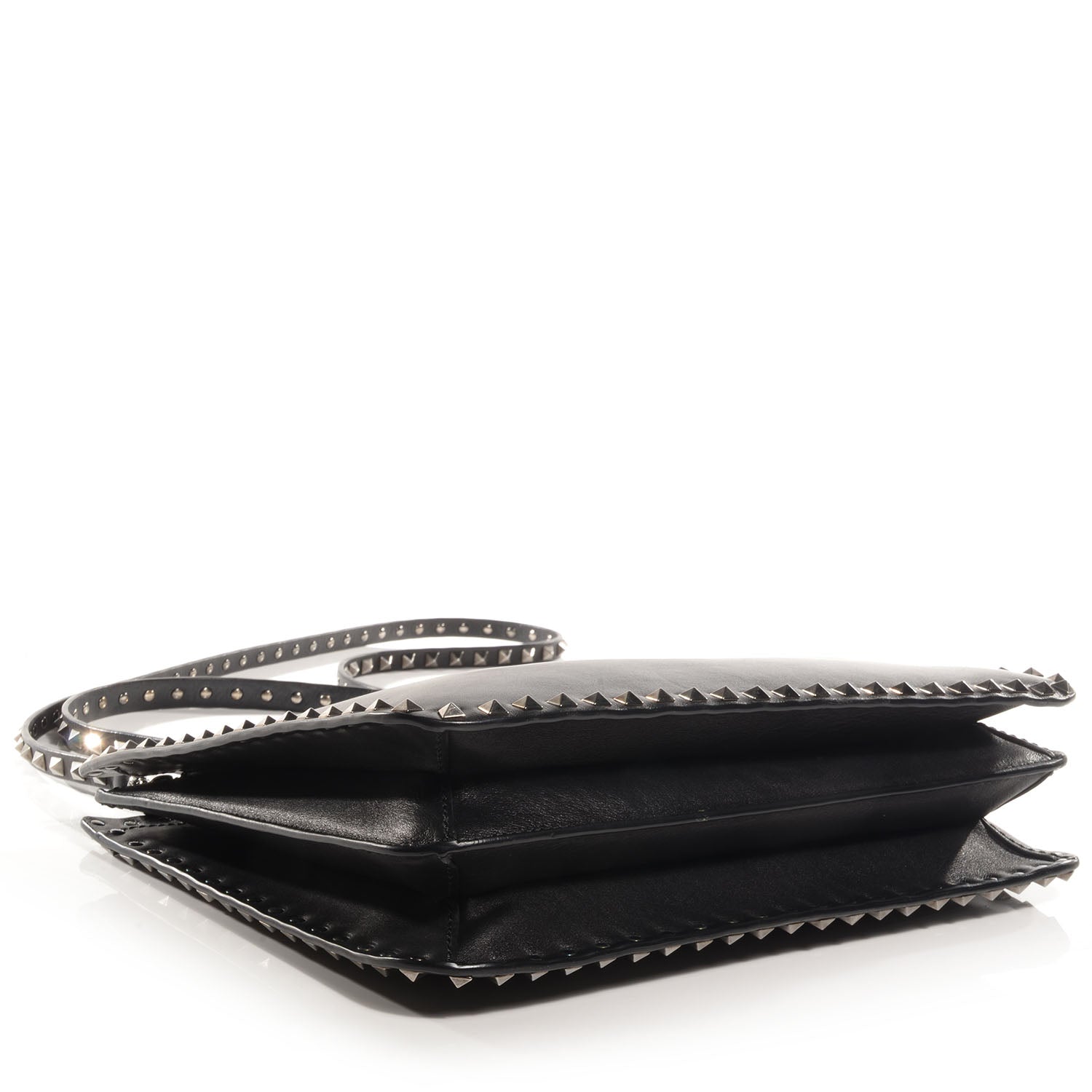 Valentino Garavani Vitello Rockstud Flip-Lock Shoulder Bag Black 4 of 9