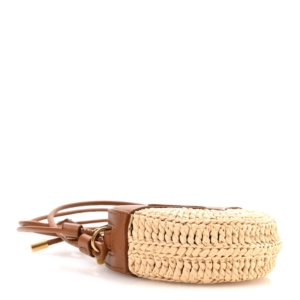 Saint Laurent Raffia Round Camera Bag Beige Naturel 4 of 9