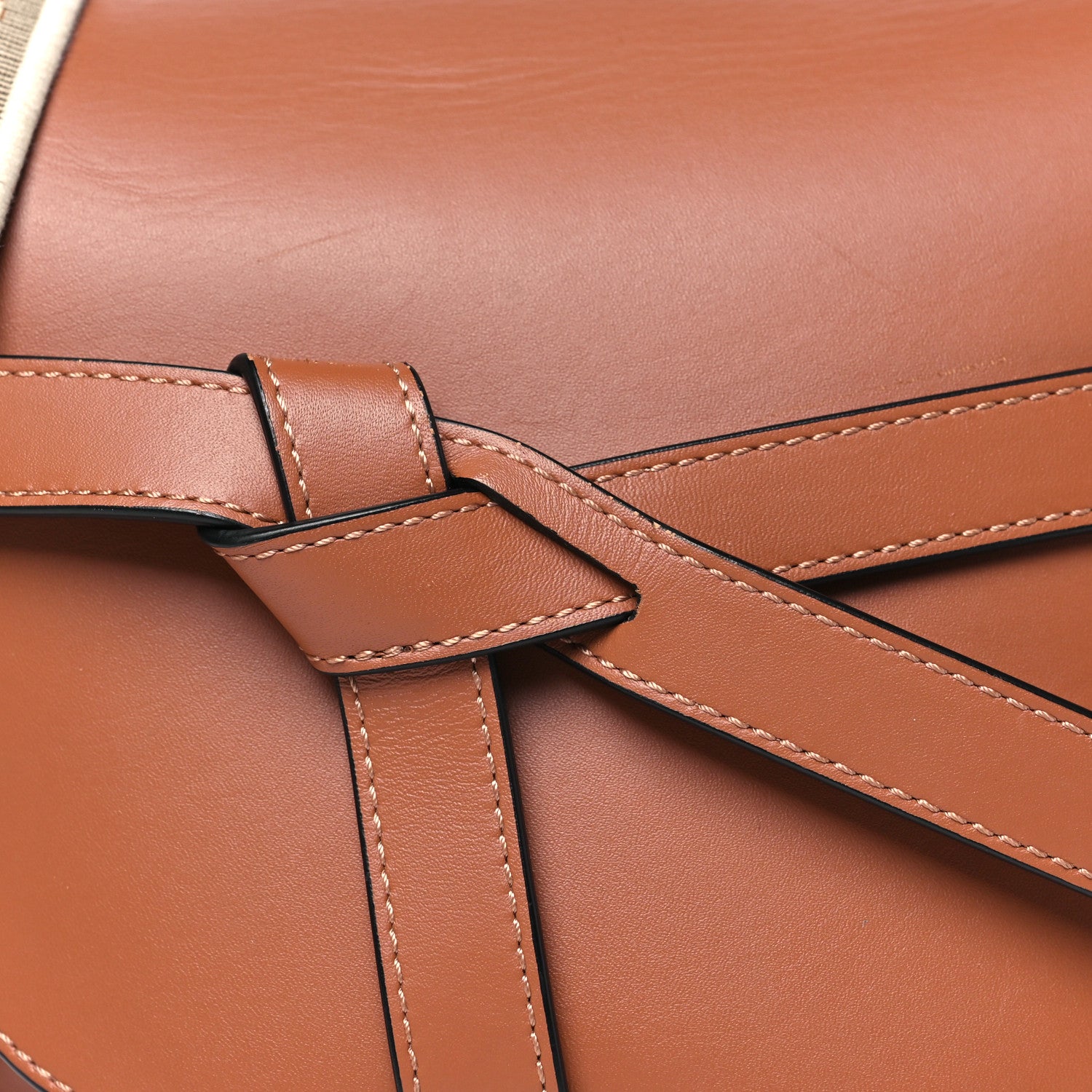 Loewe Calfskin Jacquard Small Gate Dual Bag Tan 8 of 12