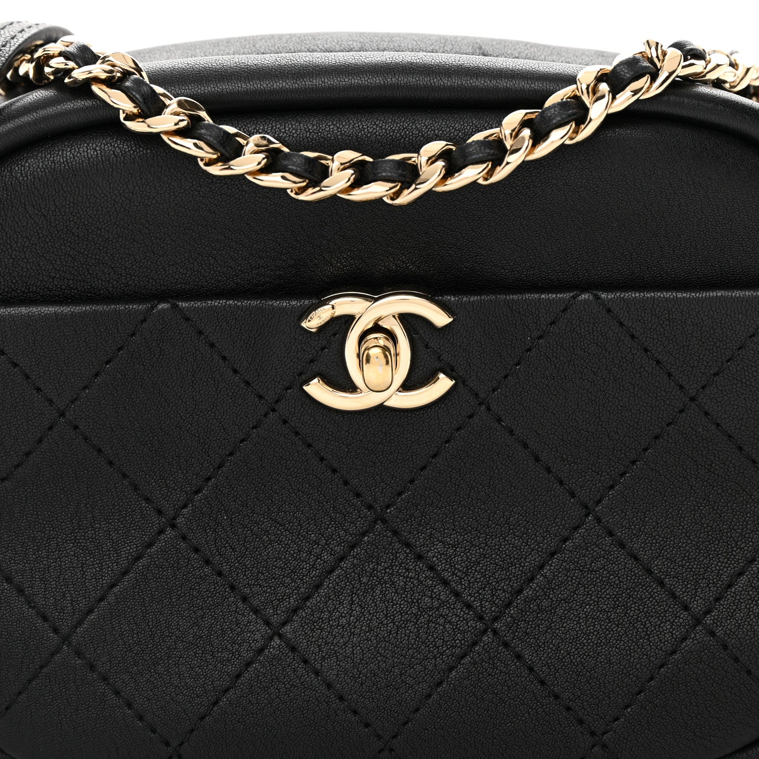 Chanel Goatskin Quilted Small Casual Trip Camera Case Black 8 of 10