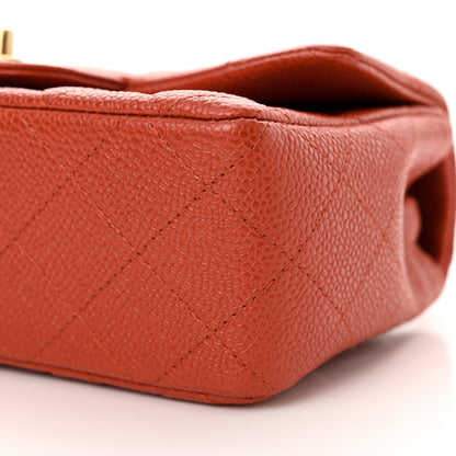 Chanel Pearly Caviar Quilted Mini Rectangular Flap Orange 10 of 11