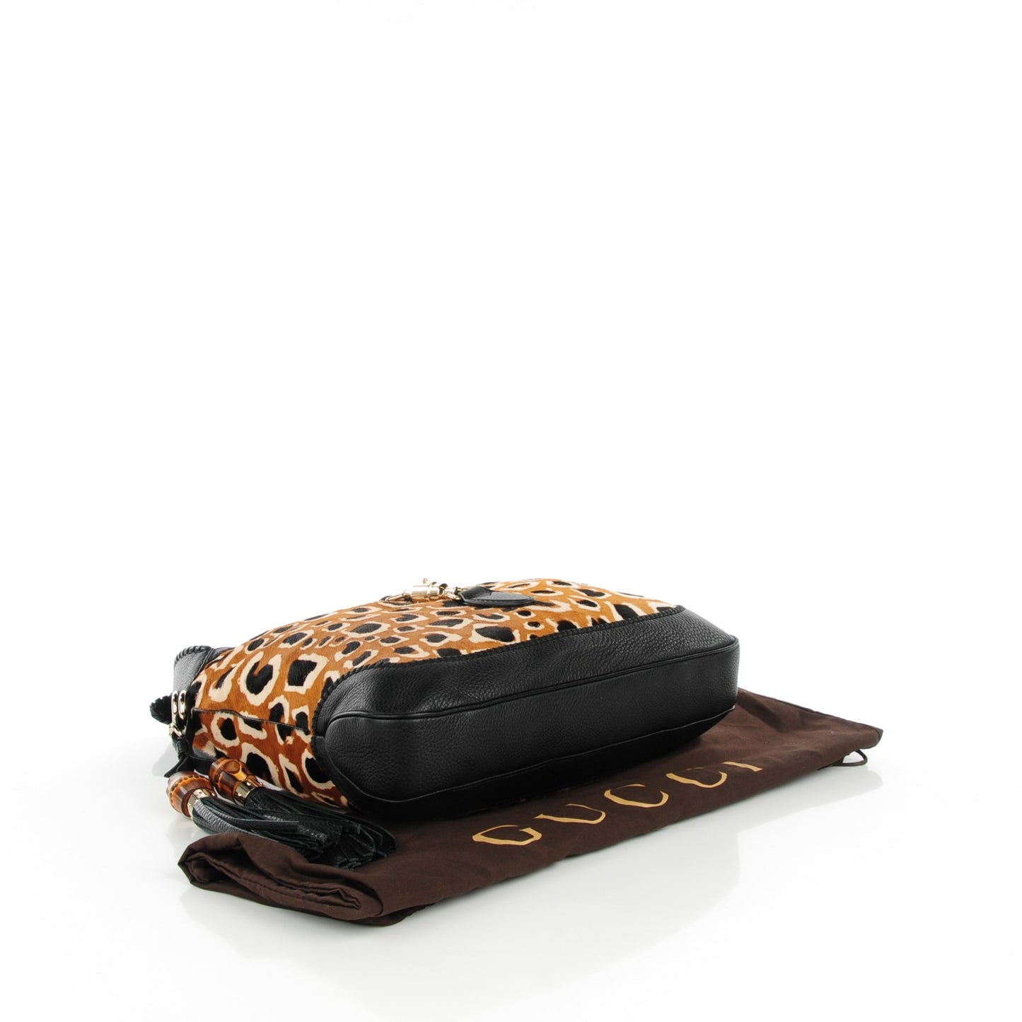 Calf Hair Leopard Print Medium New Jackie Shoulder Bag Tobacco
