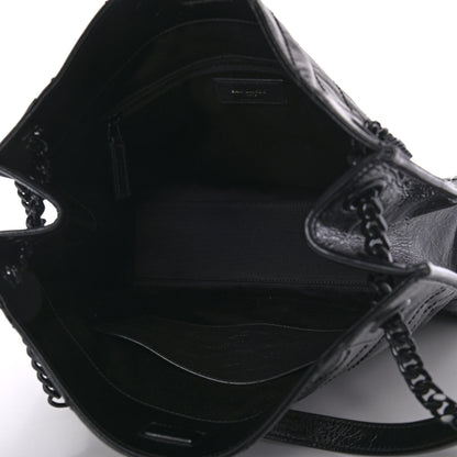 Saint Laurent Crinkled Calfskin Matelasse Monogram Medium Niki Shopper Tote Black 4 of 4
