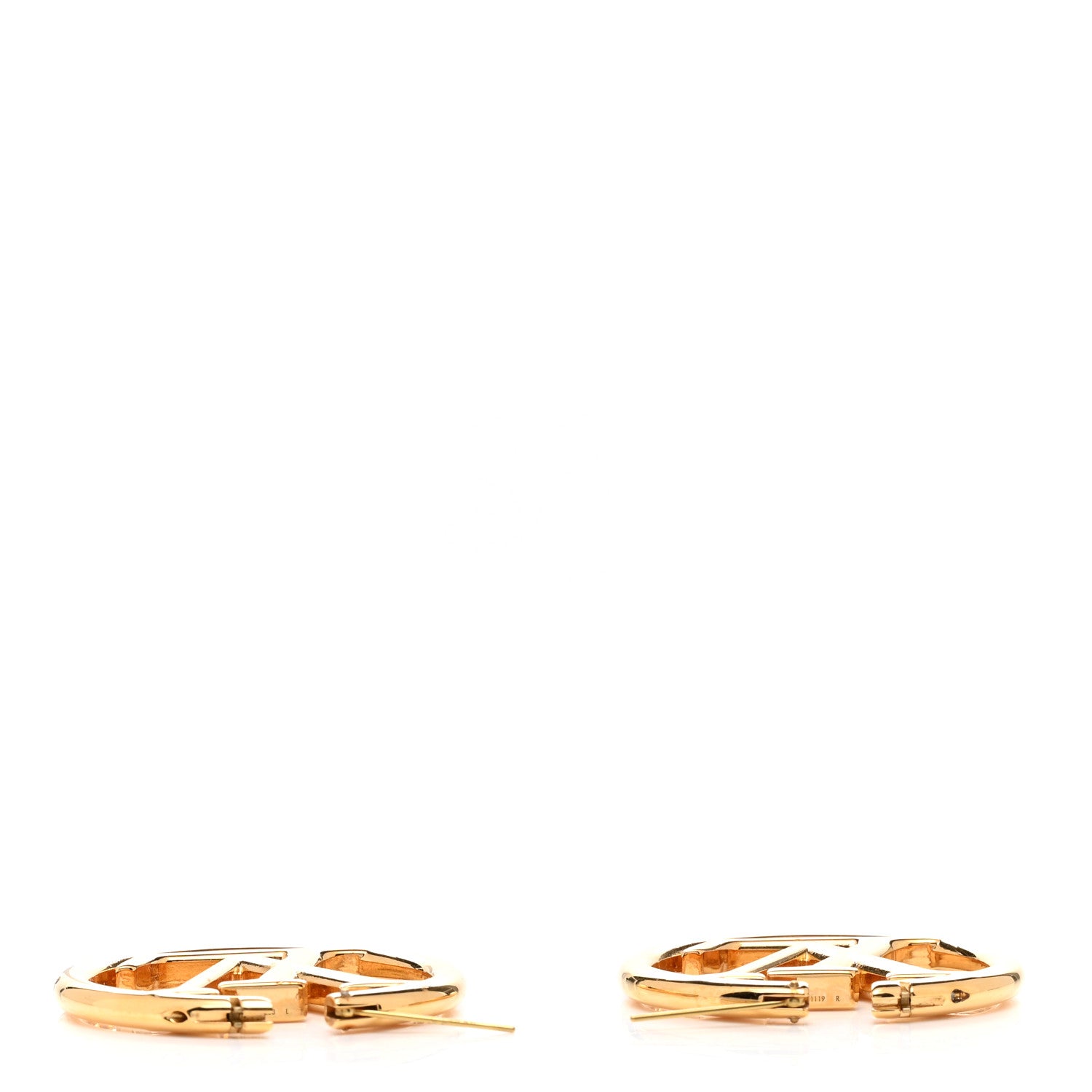 Louis Vuitton Metal Louise Hoop Earrings Gold 3 of 4