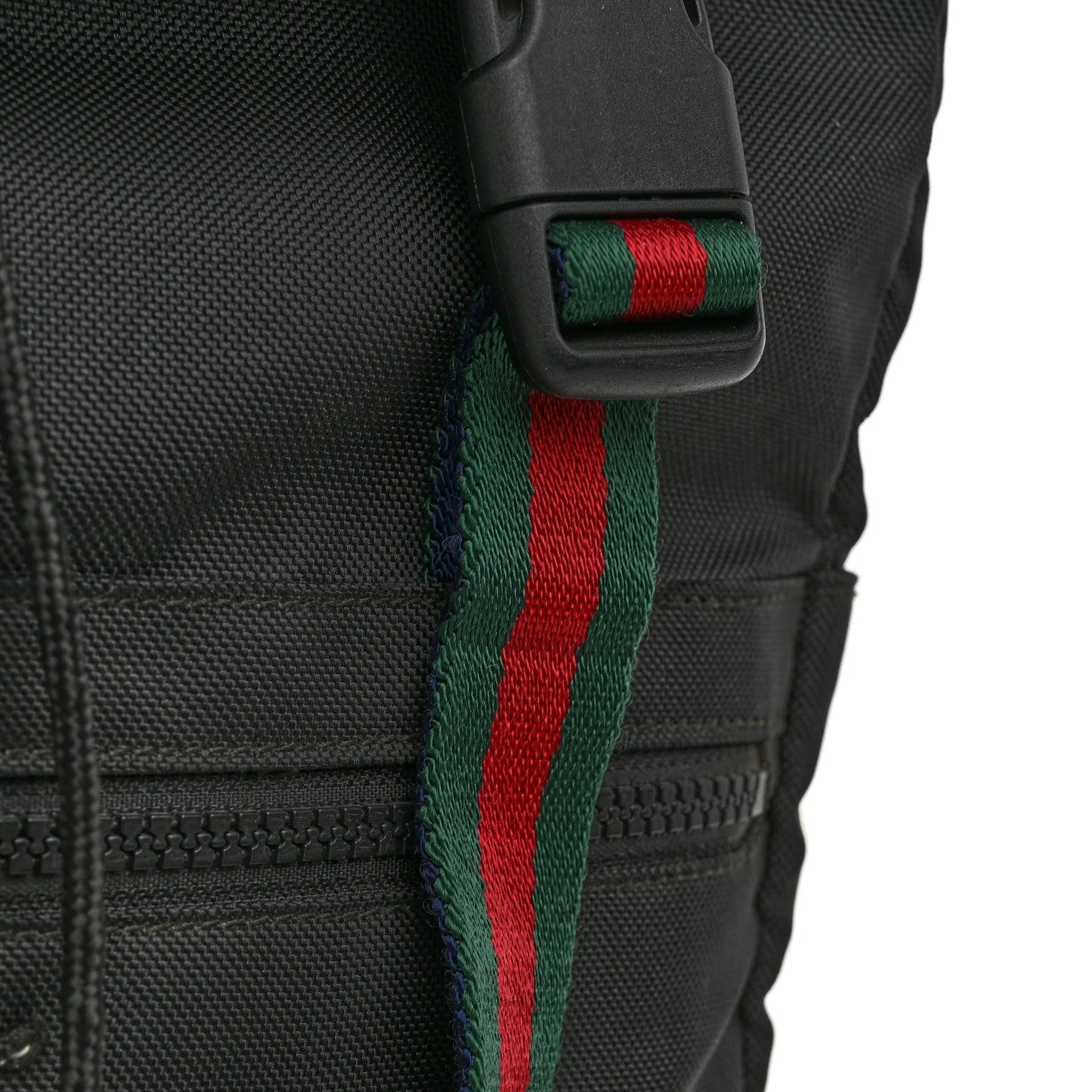 Gucci Techno Canvas Web L'Aveugle Par Amour Embroidered Double Buckle Backpack Black 11 of 11