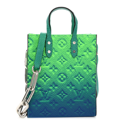 Louis Vuitton Taurillon Illusion Sac Plat XS Bleu Vert 1 of 9
