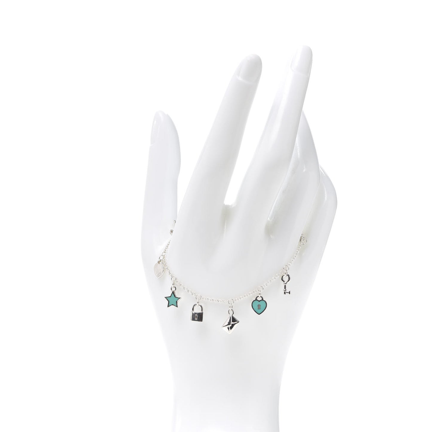 Sterling Silver Enamel Love Notes Charm Bracelet Blue