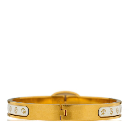 Hermes Enamel Mini Farandole Clic Chaine D'Ancre Bracelet Or White 3 of 5