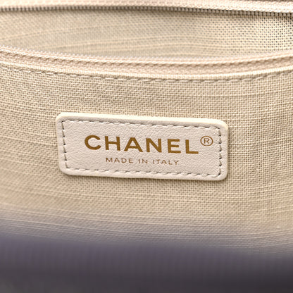 Chanel Denim Small Deauville Tote Dark Blue White 7 of 12