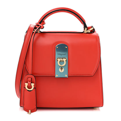 Salvatore Ferragamo SALVATORE FERRAGAMO Calfskin Gancini Mini Boxyz Red 1 of 15