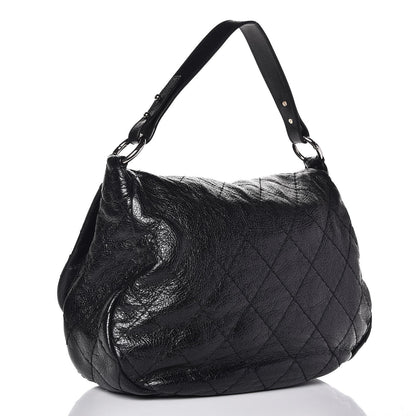 Chanel Glazed Calfskin Stitched XL On The Road Flap Black 3 of 7