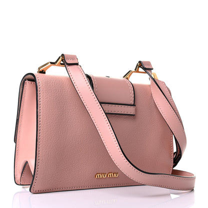 Miu Miu Goatskin Madras Soft Calfskin Crystal Embellished Shoulder Bag Orchidea 2 of 6