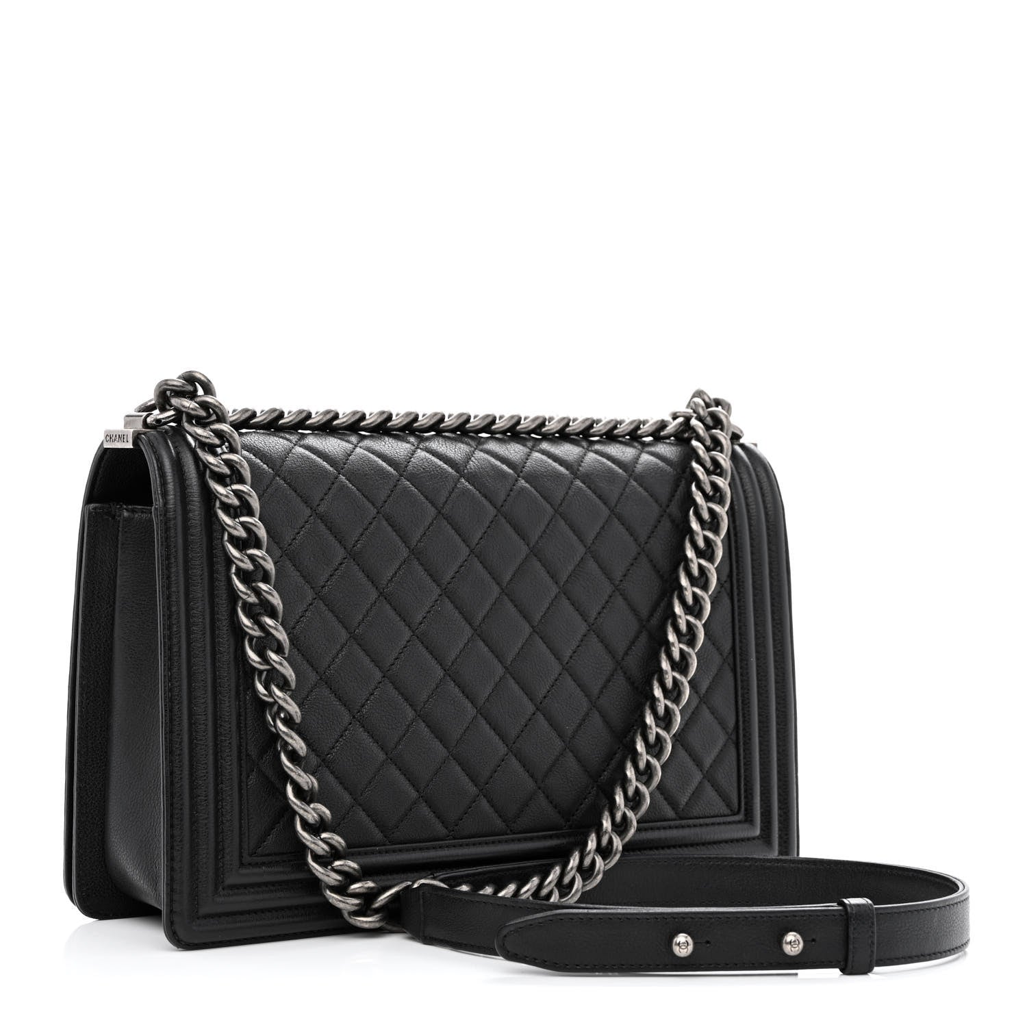 Chanel Calfskin Quilted New Medium Boy Flap Black 2 of 10