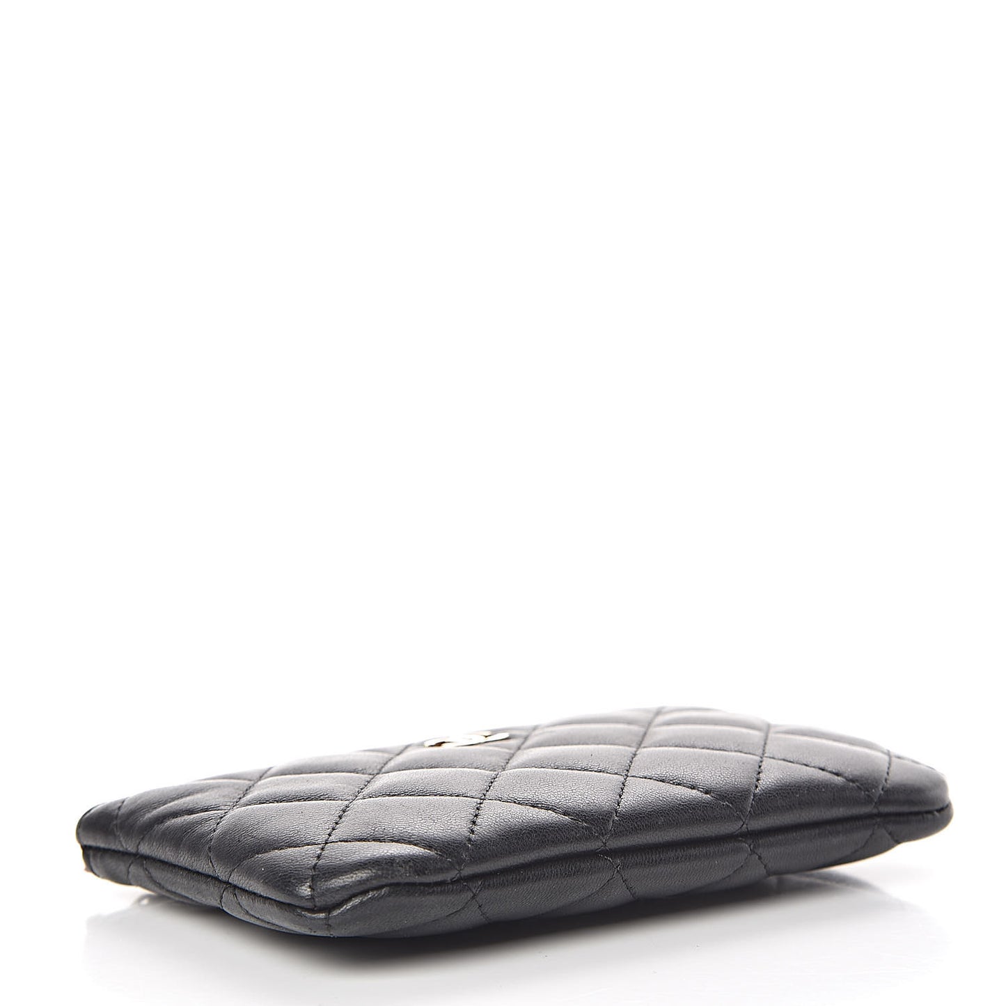 Lambskin Quilted Small Cosmetic Case Black