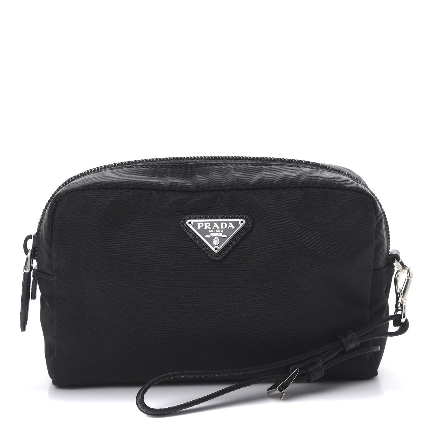 Nylon Tessuto Cosmetic Pouch Black