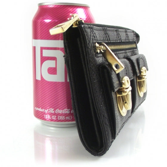 Leather Quilted Zip Wallet
