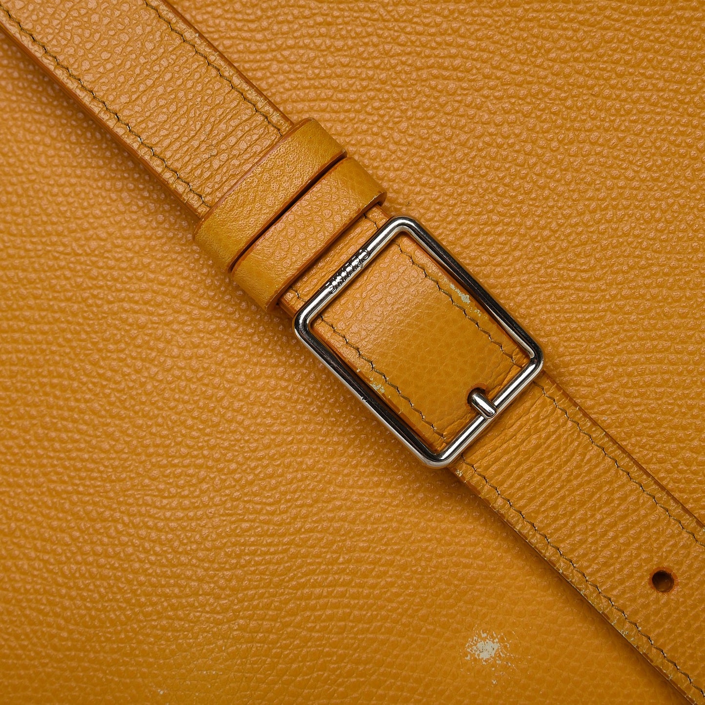 Grained Calfskin Trotteur Messenger Saffron