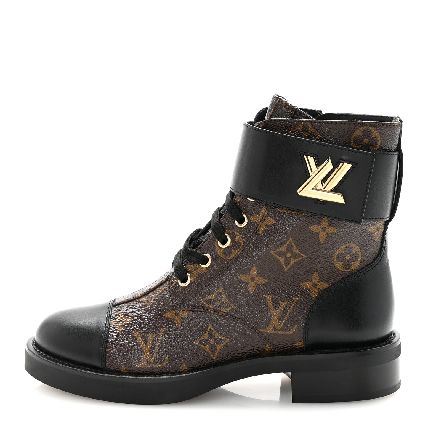 Calfskin Monogram Wonderland Flat Ranger Boots 37 Black