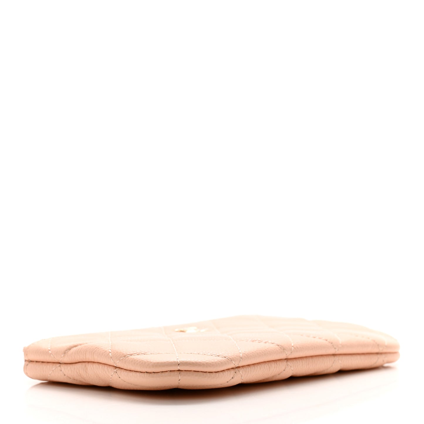 Caviar Quilted Small Cosmetic Case Beige