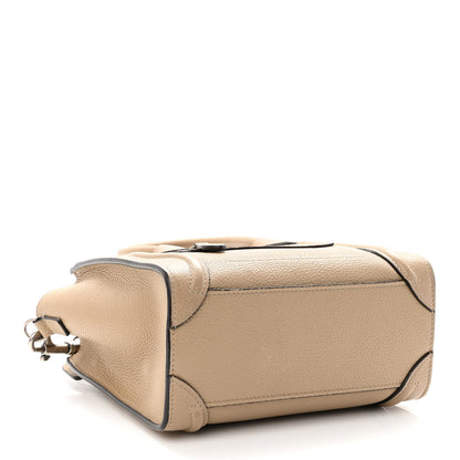 Celine Drummed Calfskin Nano Luggage Dune 4 of 10