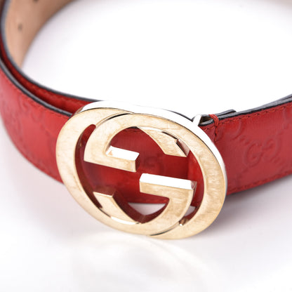 Gucci Guccissima Interlocking G Belt 100 40 Red 8 of 10