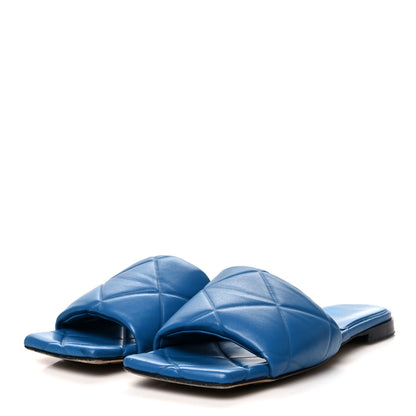 Bottega Veneta Nappa Quilted Rubber Lido Flat Sandals 38.5 Pacific 3 of 7