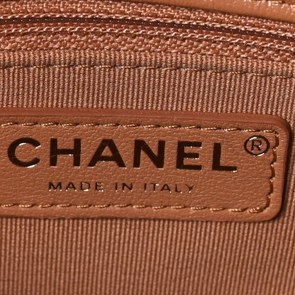 Chanel Shiny Calfskin Quilted Small Supple Twins Hobo Bag Brown 6 of 10