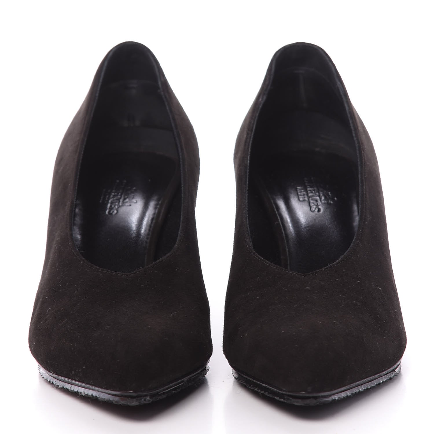 Hermes Suede Goatskin Success Pumps 36.5 Black 2 of 8